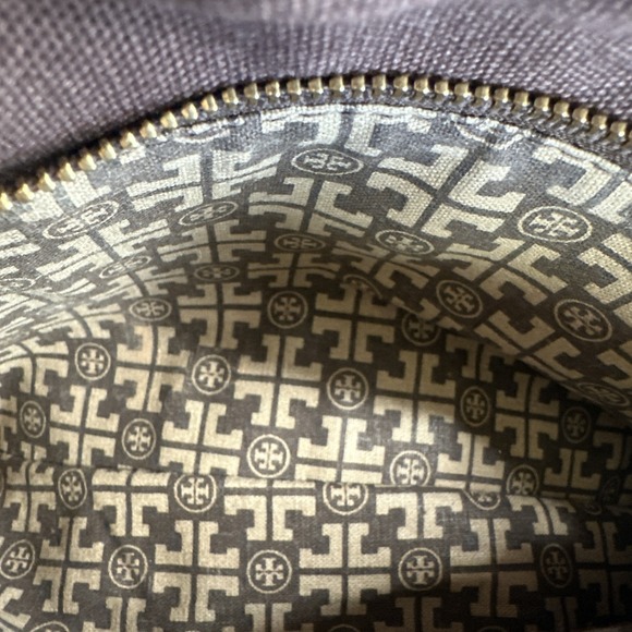 Tory‎ Burch Reva Brown Blue Yellow Embroidery Sequin Clutch Chain Strap RARE - Picture 9 of 9